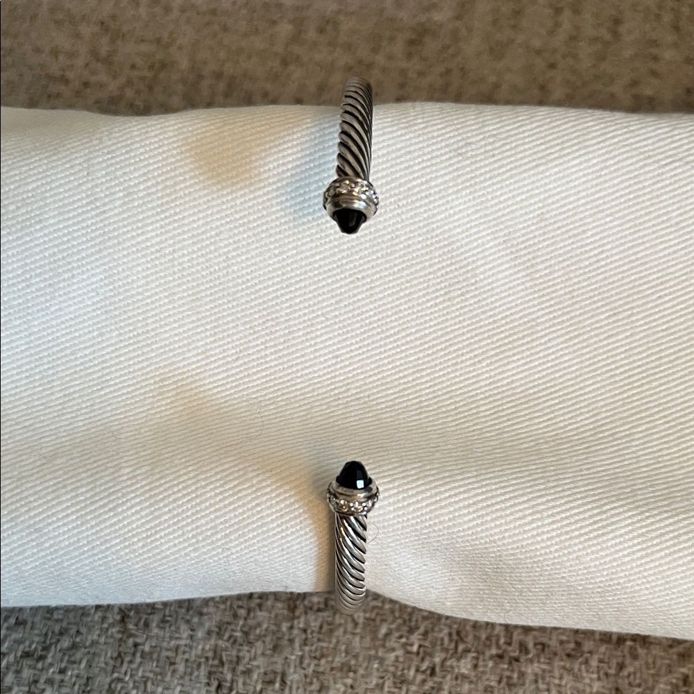 David Yurman Cable Bracelet Onyx With Diamond Accents